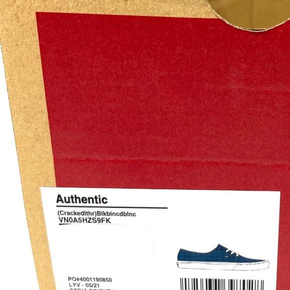 💖MEGA SALE💖Vans Authentic  Womens    Skate Blue Cracked Leather VN0A5HZS9FK - Picture 2 of 11